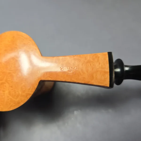 Piero Vitale Smooth Volcano w/ Buffalo Horn (Sun) Handmade Briar Pipe, New - Image 9