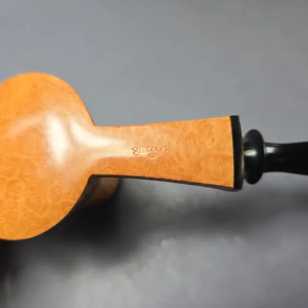Piero Vitale Smooth Volcano w/ Buffalo Horn (Sun) Handmade Briar Pipe, New - Image 10