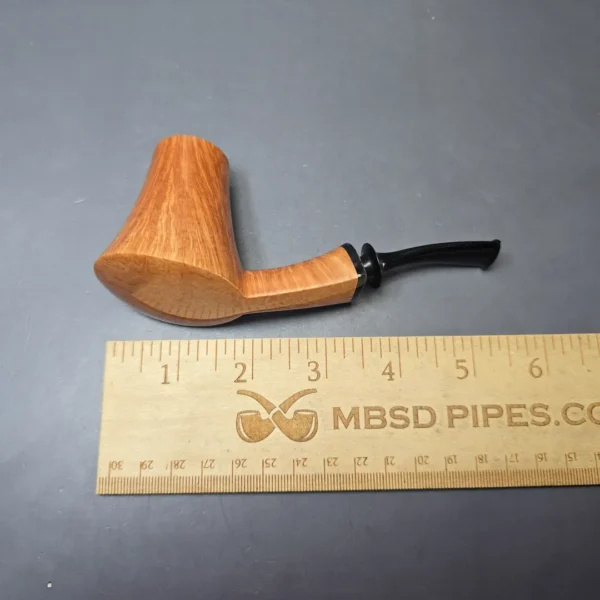 Piero Vitale Smooth Volcano w/ Buffalo Horn (Sun) Handmade Briar Pipe, New - Image 11
