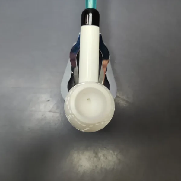 Partially Rusticated Apple w/ Green Stem & Case Estate Block Meerschaum Pipe, Unsmoked - Image 5