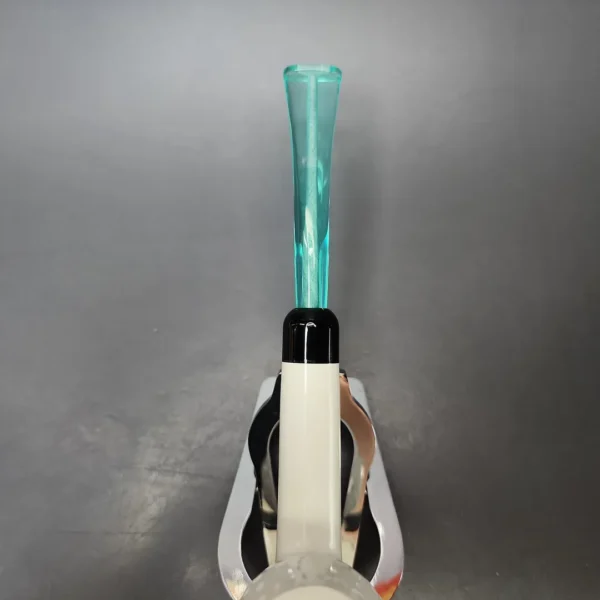 Partially Rusticated Apple w/ Green Stem & Case Estate Block Meerschaum Pipe, Unsmoked - Image 6