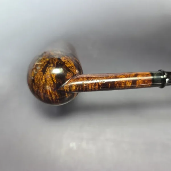 Piero Vitale Smooth Pencil Shank Chimney w/ Horn (Moon) Handmade Briar Pipe, New - Image 8