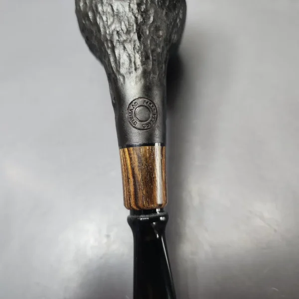 MBSD Briars by Vitale Black Rusticated Billiard w/ Zebrawood Briar Pipe, New - Image 10