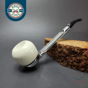 Falcon Classic Curved w/ MBSD Meerschaum Apple Block Meerschaum Bowl Pipe, New