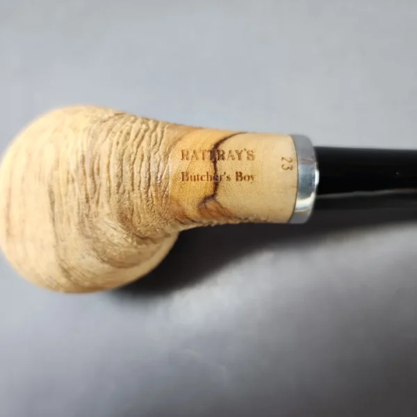 Rattray's Butcher's Boy 23 Brushed Churchwarden Olivewood Pipe, Unsmoked, 9mm - Image 10