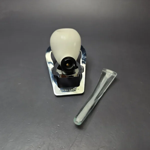 Smooth Apple w/ Translucent Stem & Case Estate Block Meerschaum Pipe, Unsmoked - Image 11