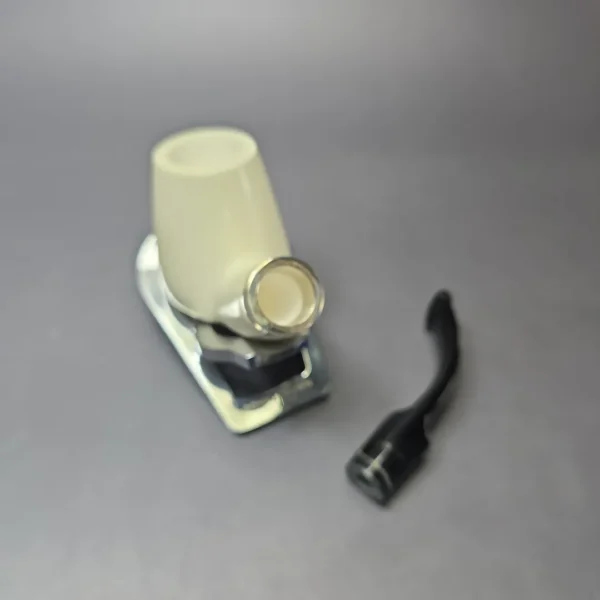 MBSD Meerschaum Silver Smooth Brandy Reverse Calabash Block Meerschaum Pipe, New - Image 7