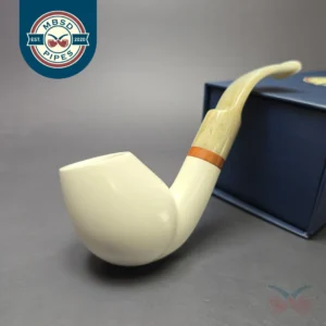 MBSD Meerschaum Deluxe Smooth Egg Block Meerschaum Pipe, Briar-Mortise