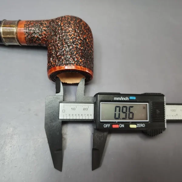 Mastro de Paja Unica Commissioner Rusticated Billiard w/ Silver Estate Briar Pipe, Unsmoked, 9mm - Image 10