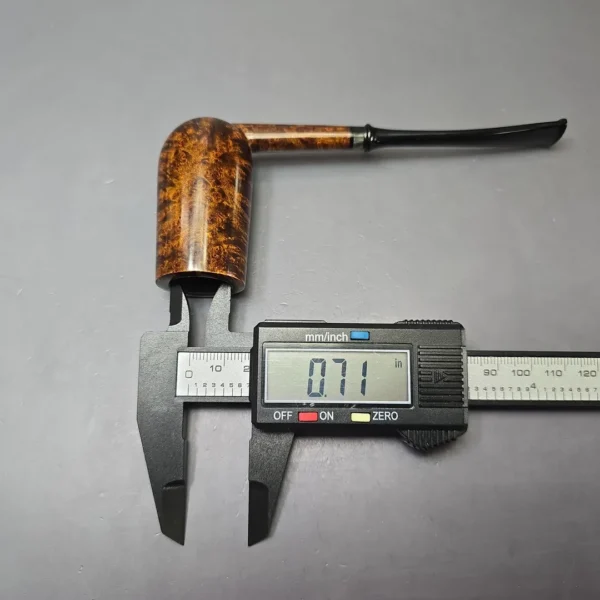 Piero Vitale Smooth Pencil Shank Chimney w/ Horn (Moon) Handmade Briar Pipe, New - Image 10