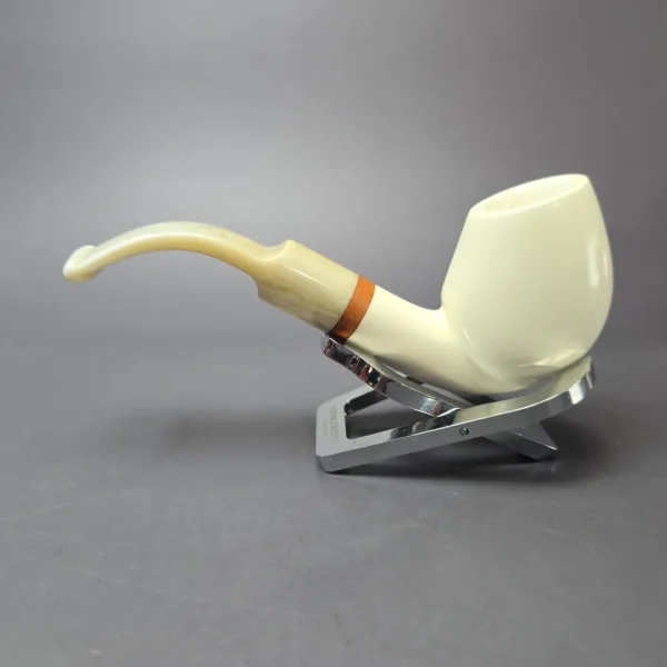 MBSD Meerschaum Deluxe Smooth Egg Block Meerschaum Pipe, Briar-Mortise - Image 5