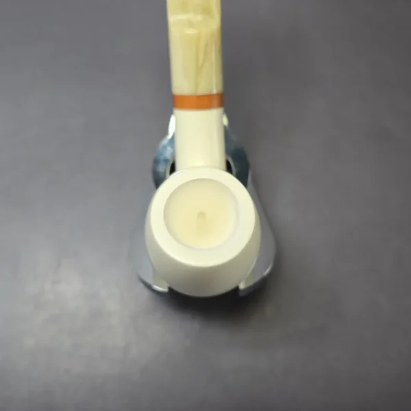 MBSD Meerschaum Deluxe Smooth Egg Block Meerschaum Pipe, Briar-Mortise - Image 6