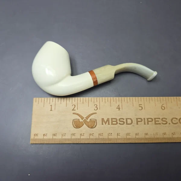 MBSD Meerschaum Deluxe Smooth Egg Block Meerschaum Pipe, Briar-Mortise - Image 8
