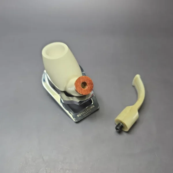 MBSD Meerschaum Deluxe Smooth Egg Block Meerschaum Pipe, Briar-Mortise - Image 9