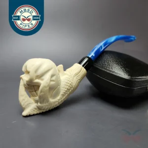 Skull & Claw Estate Block Meerschaum Pipe w/ Case, Unsmoked