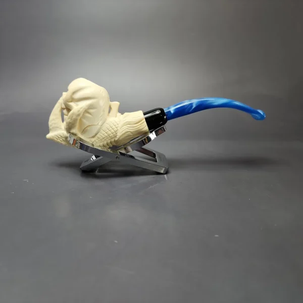 Skull & Claw Estate Block Meerschaum Pipe w/ Case, Unsmoked - Image 3
