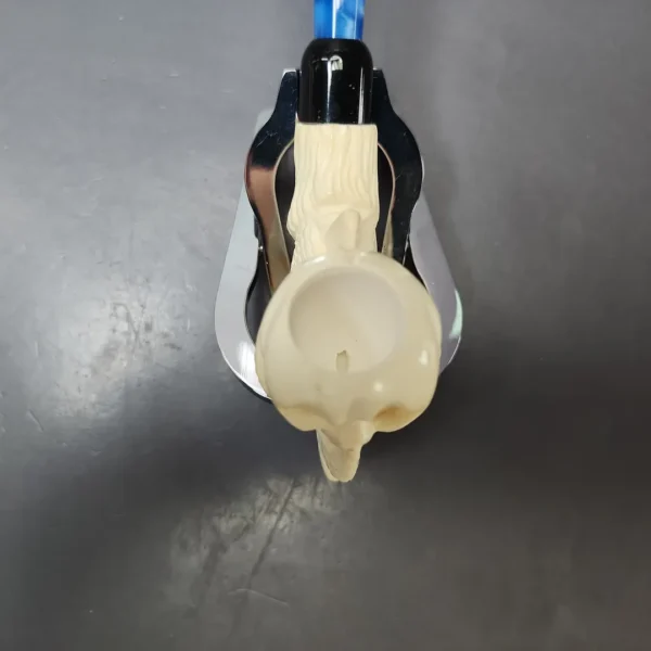 Skull & Claw Estate Block Meerschaum Pipe w/ Case, Unsmoked - Image 5