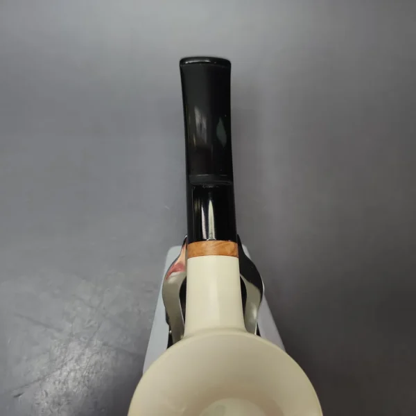 MBSD Meerschaum Deluxe Smooth Squat Rhodesian Block Meerschaum Pipe, New - Image 5