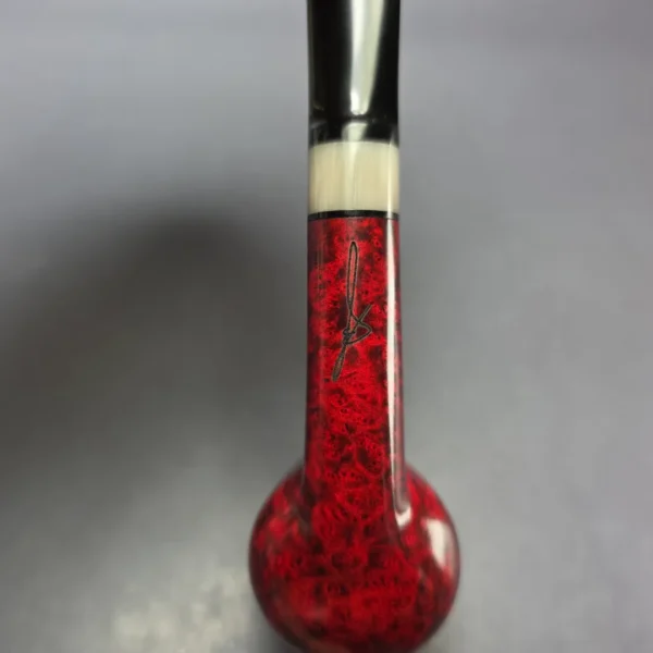 Brentegani Smooth Brandy Lovat w/ Horn Handmade Briar Pipe, New - Image 10