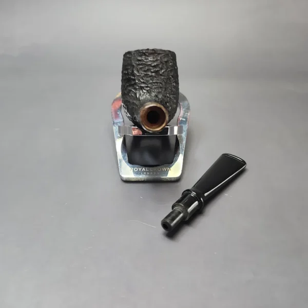 MBSD Briars by Vitale Black Rusticated Billiard w/ Zebrawood Briar Pipe, New - Image 12