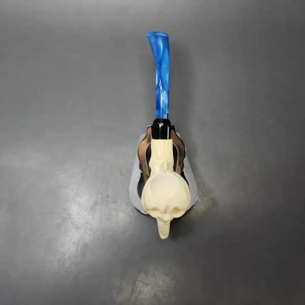 Skull & Claw Estate Block Meerschaum Pipe w/ Case, Unsmoked - Image 7