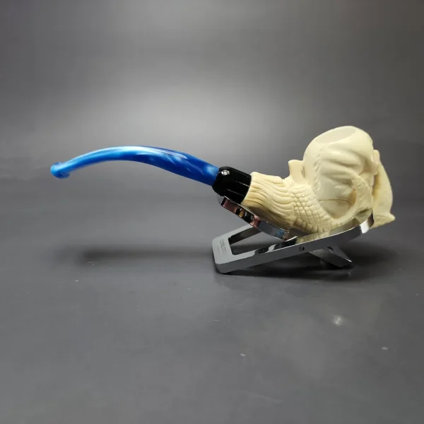 Skull & Claw Estate Block Meerschaum Pipe w/ Case, Unsmoked - Image 8