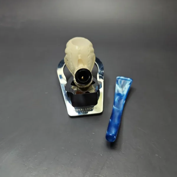 Skull & Claw Estate Block Meerschaum Pipe w/ Case, Unsmoked - Image 11