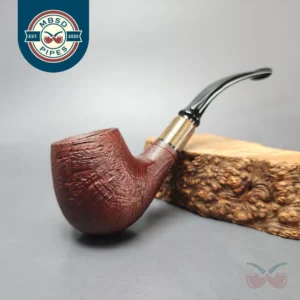 MBSD Briars by Piero Vitale Red Sandblasted Brandy w/ Zebrawood Briar Pipe, New