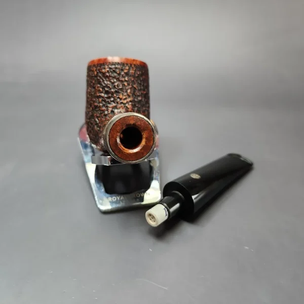 Mastro de Paja Unica Commissioner Rusticated Billiard w/ Silver Estate Briar Pipe, Unsmoked, 9mm - Image 12