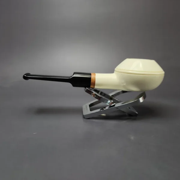 MBSD Meerschaum Deluxe Smooth Squat Rhodesian Block Meerschaum Pipe, New - Image 7