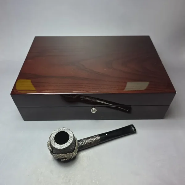Dunhill 2014 Shell Briar 4103 Dragon w/ Silver & Rubies Estate Briar Pipe, Unsmoked - Image 5