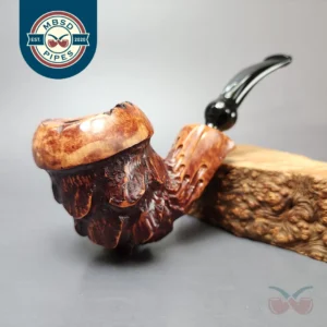 Nording Point Clear Partially Rusticated Freehand Estate Briar Pipe, Unsmoked