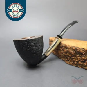Piero Vitale Partially Sandblasted Dublin Pickaxe w/ Horn (2 Star) Handmade Briar Pipe, New