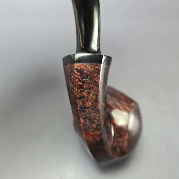 Wandi Riyadi Smooth Asymmetric Disc Blowfish Handmade Briar Pipe, New - Image 9