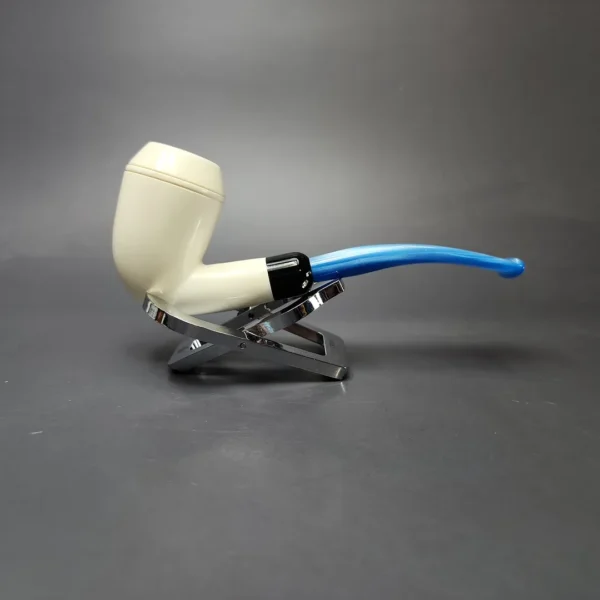 Smooth Stack Rhodesian Estate Block Meerschaum Pipe w/ Case, Unsmoked - Image 4