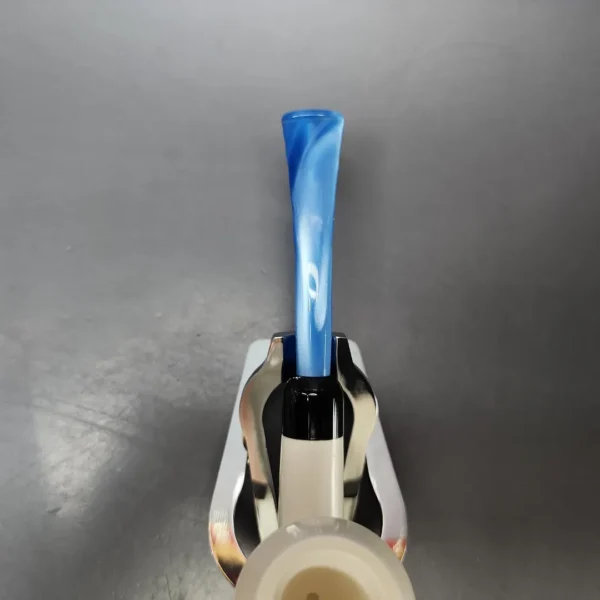 Smooth Stack Rhodesian Estate Block Meerschaum Pipe w/ Case, Unsmoked - Image 7