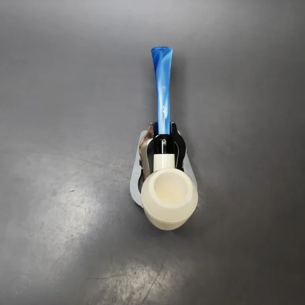 Smooth Stack Rhodesian Estate Block Meerschaum Pipe w/ Case, Unsmoked - Image 8