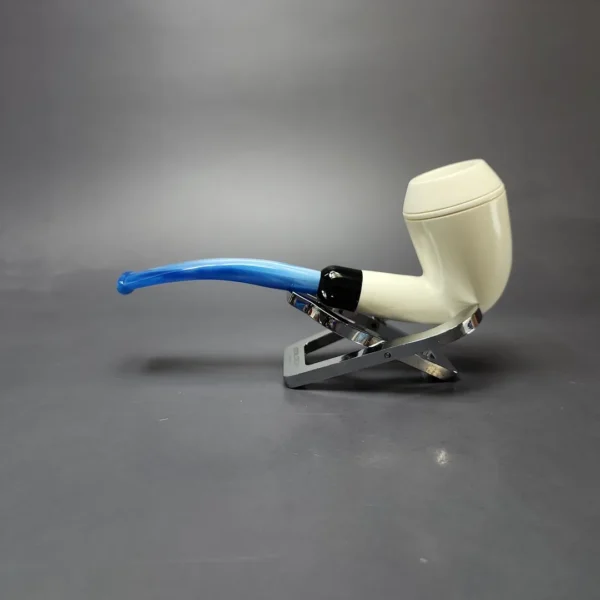 Smooth Stack Rhodesian Estate Block Meerschaum Pipe w/ Case, Unsmoked - Image 9