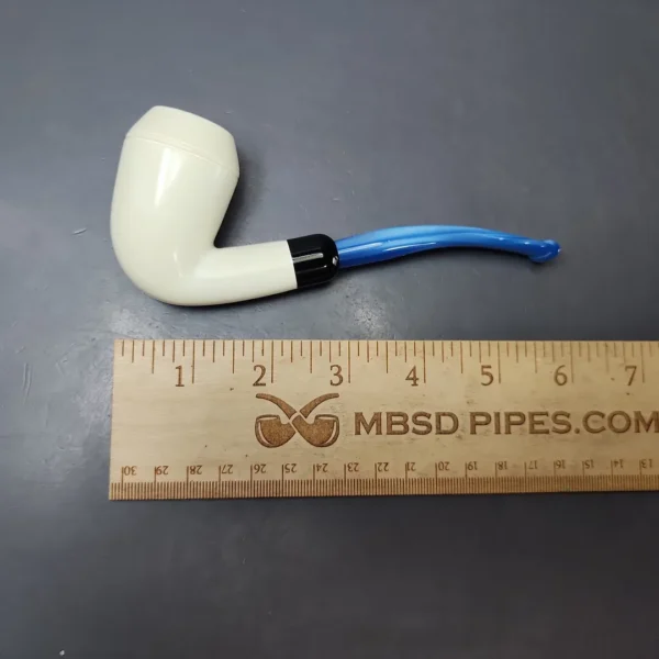 Smooth Stack Rhodesian Estate Block Meerschaum Pipe w/ Case, Unsmoked - Image 10