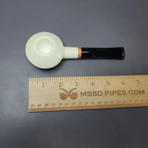 MBSD Meerschaum Deluxe Smooth Squat Rhodesian Block Meerschaum Pipe, New - Image 8