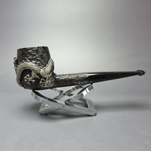 Dunhill 2014 Shell Briar 4103 Dragon w/ Silver & Rubies Estate Briar Pipe, Unsmoked - Image 6