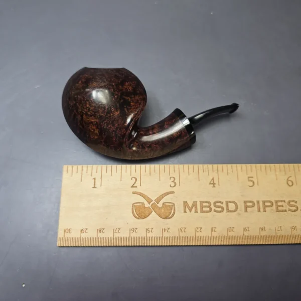 Wandi Riyadi Smooth Asymmetric Disc Blowfish Handmade Briar Pipe, New - Image 10