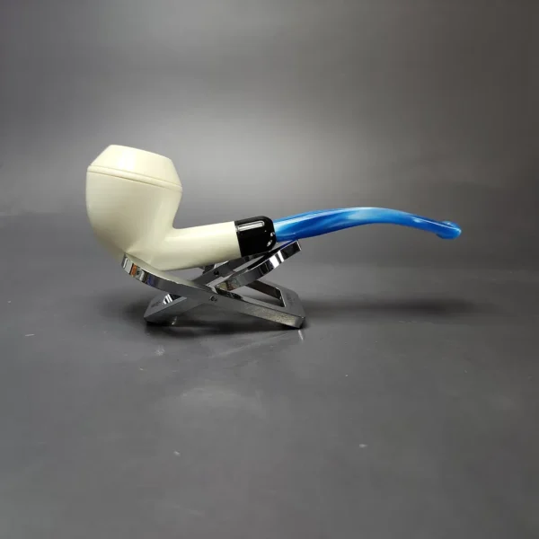 Smooth Rhodesian Estate Block Meerschaum Pipe w/ Case, Unsmoked - Image 3