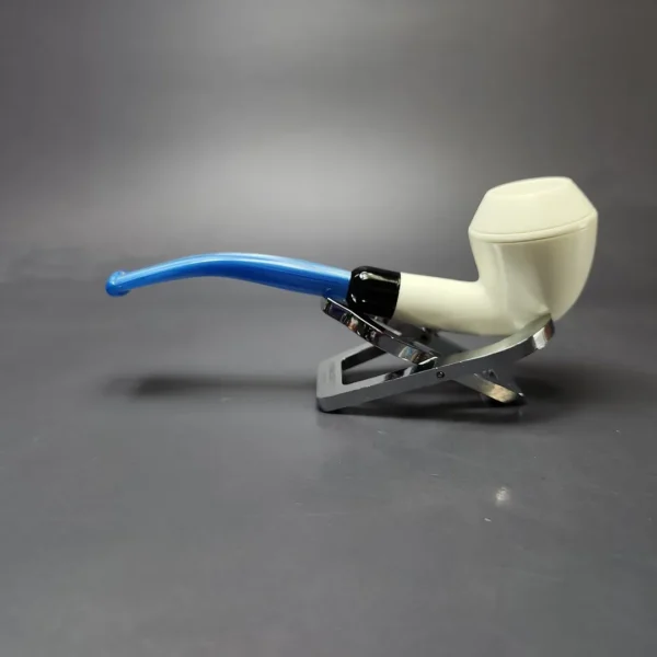 Smooth Rhodesian Estate Block Meerschaum Pipe w/ Case, Unsmoked - Image 8
