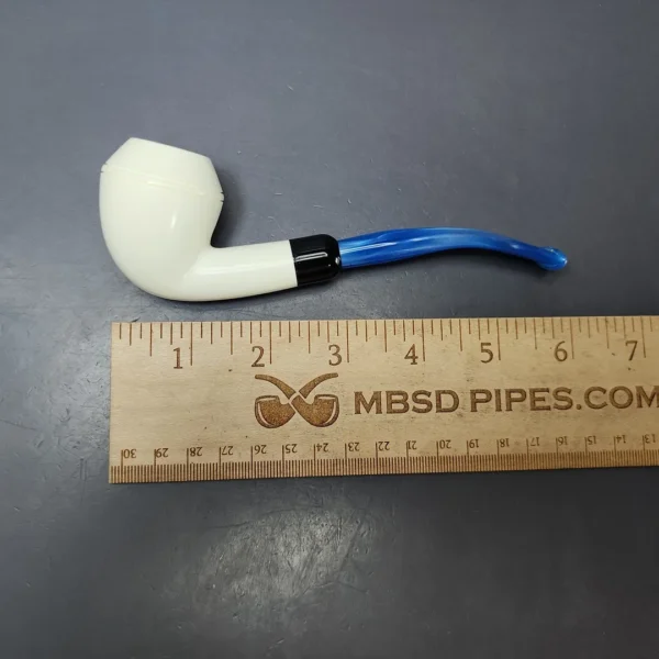 Smooth Rhodesian Estate Block Meerschaum Pipe w/ Case, Unsmoked - Image 9