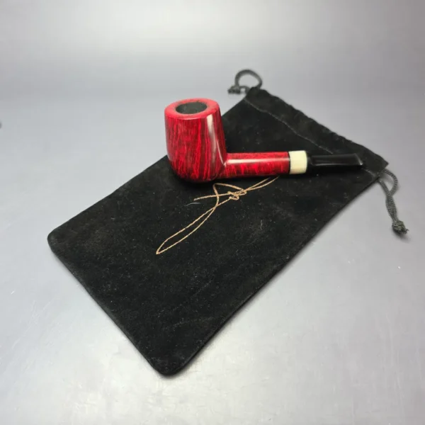 Brentegani Smooth Brandy Lovat w/ Horn Handmade Briar Pipe, New - Image 14