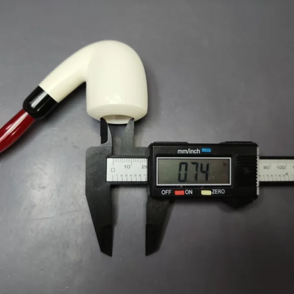 Smooth Bent Billiard Estate Block Meerschaum Pipe w/ Case, Unsmoked - Image 10