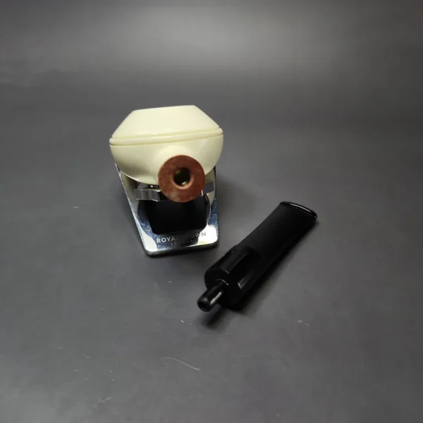 MBSD Meerschaum Deluxe Smooth Squat Rhodesian Block Meerschaum Pipe, New - Image 10