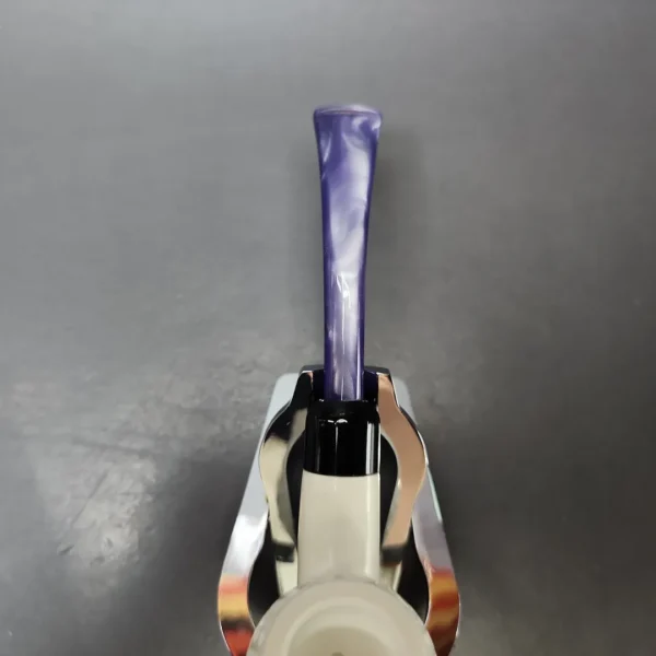 Lattice Apple w/ Blue Stem & Case Estate Block Meerschaum Pipe, Unsmoked - Image 7