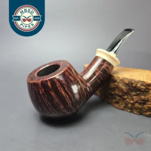 Wandi Riyadi Smooth Golden Contrast Apple w/ Ivorite Handmade Briar Pipe, New